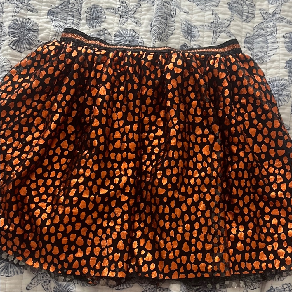 Stylish Orange and Black Girls’ Skirt